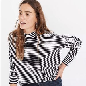 Madewell Stripe-Mix Ashbury Mockneck Sweater